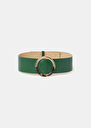 Green smooth leather belt Lauren Black, Cactus, Craie TARA JARMON UK