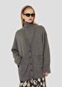 Grey cardigan in merino wool and alpaca Ginger Gray grey TARA JARMON UK