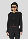 Midnight blue compact knit cardigan Guest Black, Night TARA JARMON UK