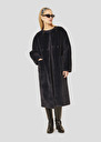 Midnight blue faux fur coat Marta Craie, Night TARA JARMON UK