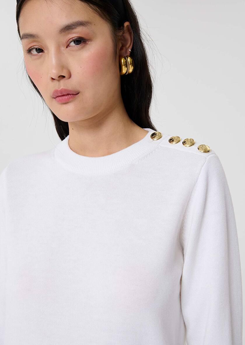 Ecru wool sweater Prunette Off-white TARA JARMON UK