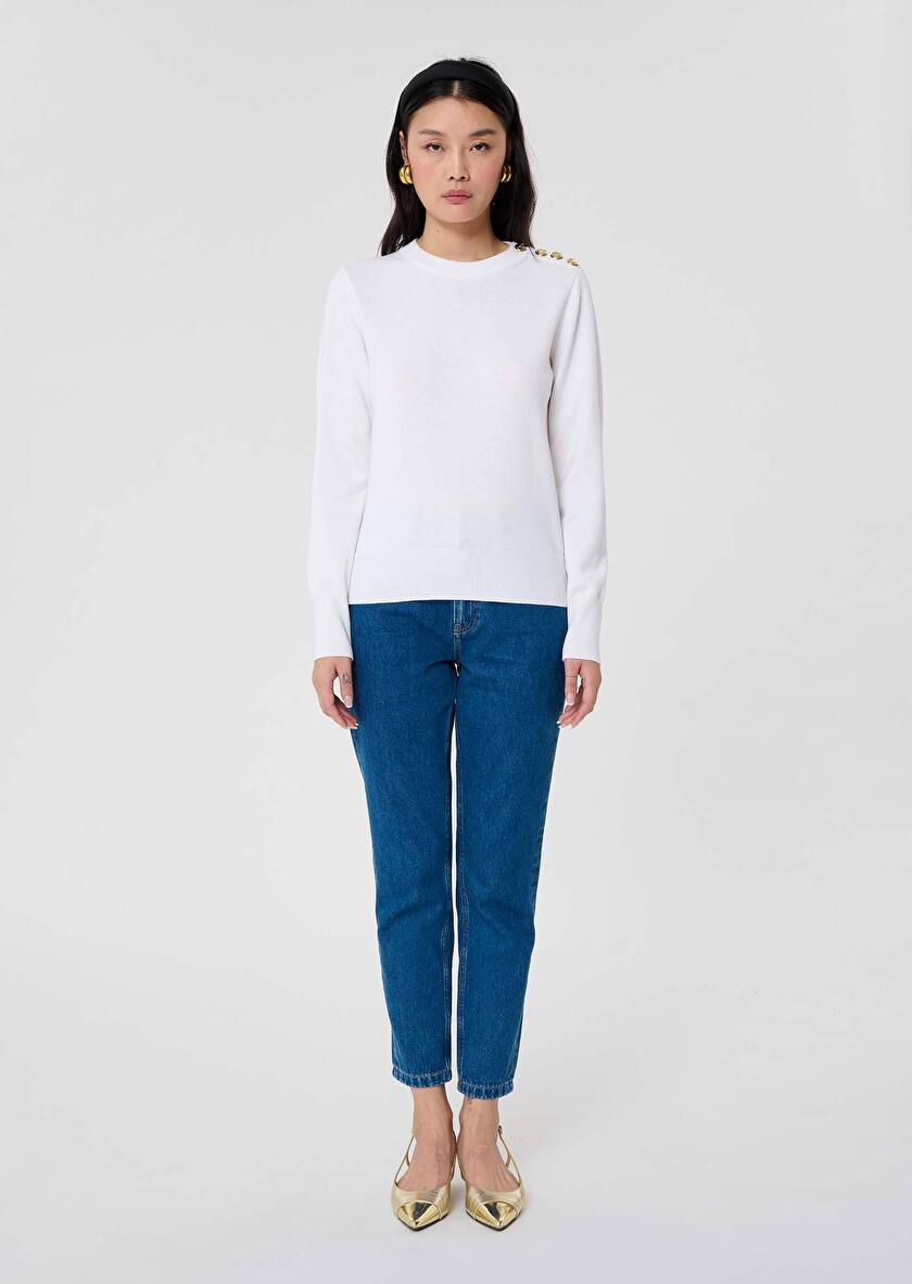 Ecru wool sweater Prunette Off-white TARA JARMON UK