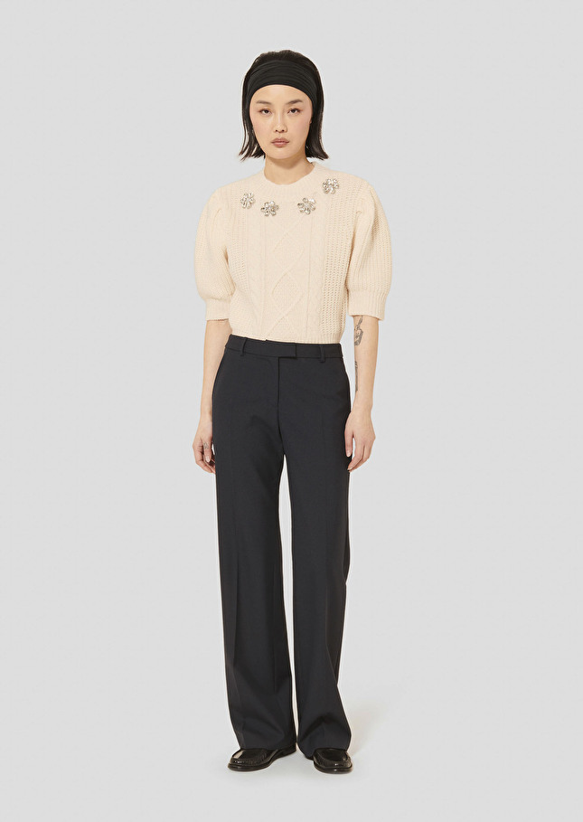 Midnight blue flannel pants Primero Night TARA JARMON UK