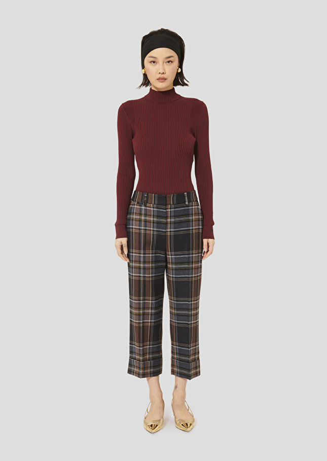 Midnight blue tartan pants Piper Night TARA JARMON UK