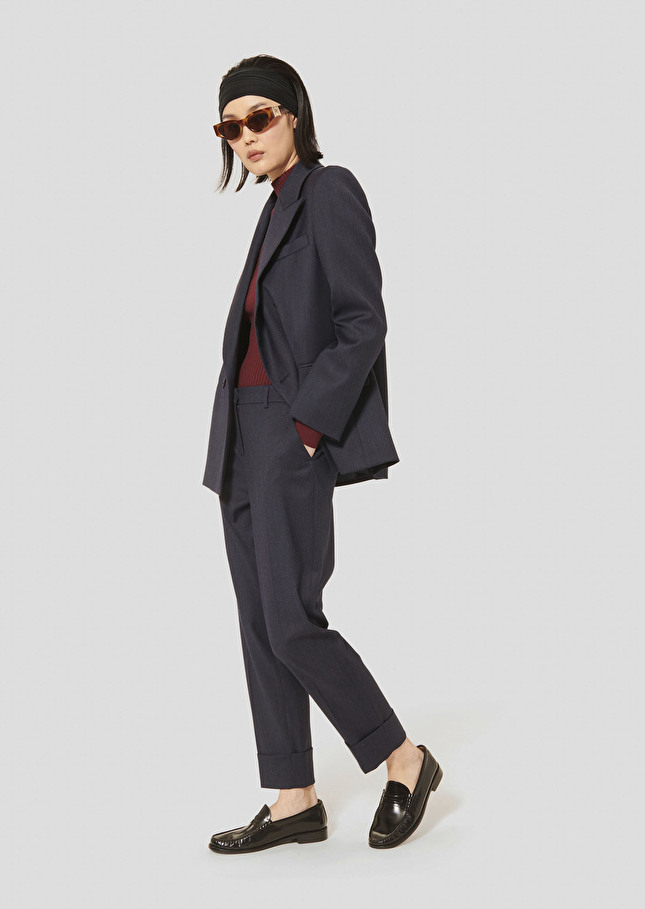 Midnight blue flannel pants Philippa Night TARA JARMON UK