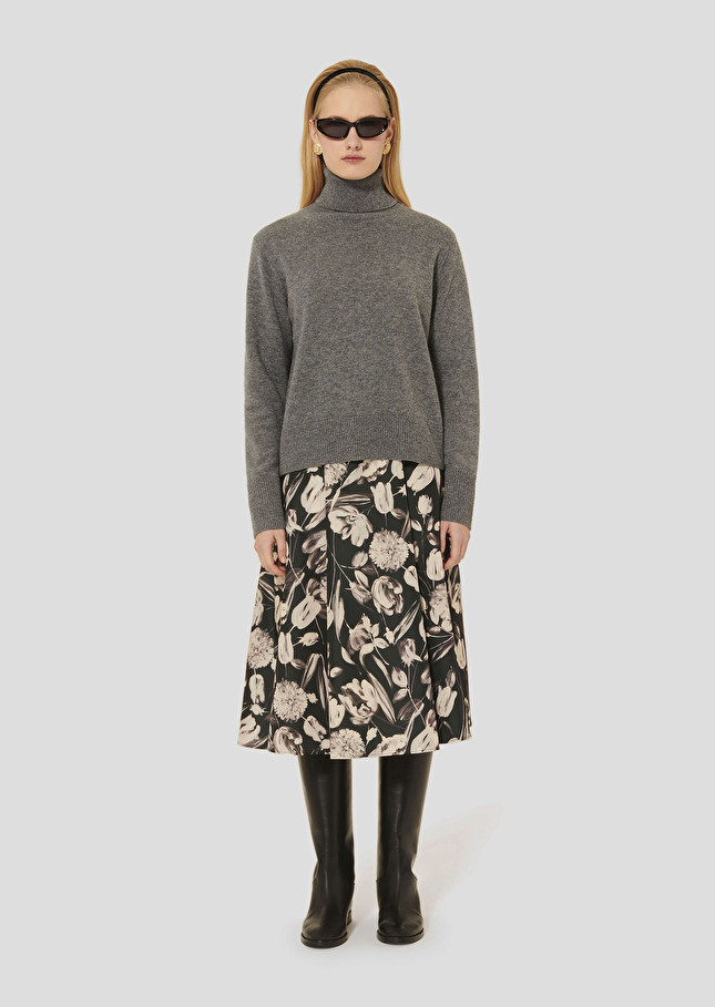 Grey sweater in alpaca and merinos wool Palia Gray grey TARA JARMON UK