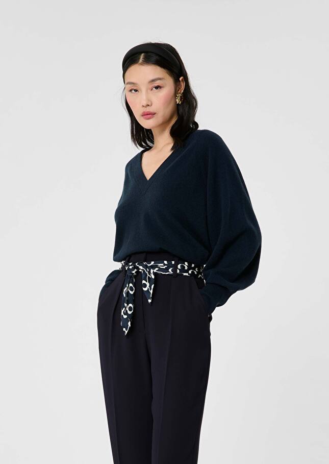 Midnight blue cashmere sweater Paz Night TARA JARMON UK