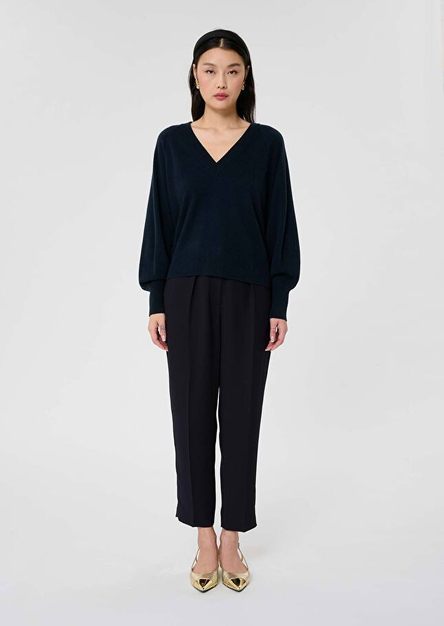 Midnight blue cashmere sweater Paz Night TARA JARMON UK