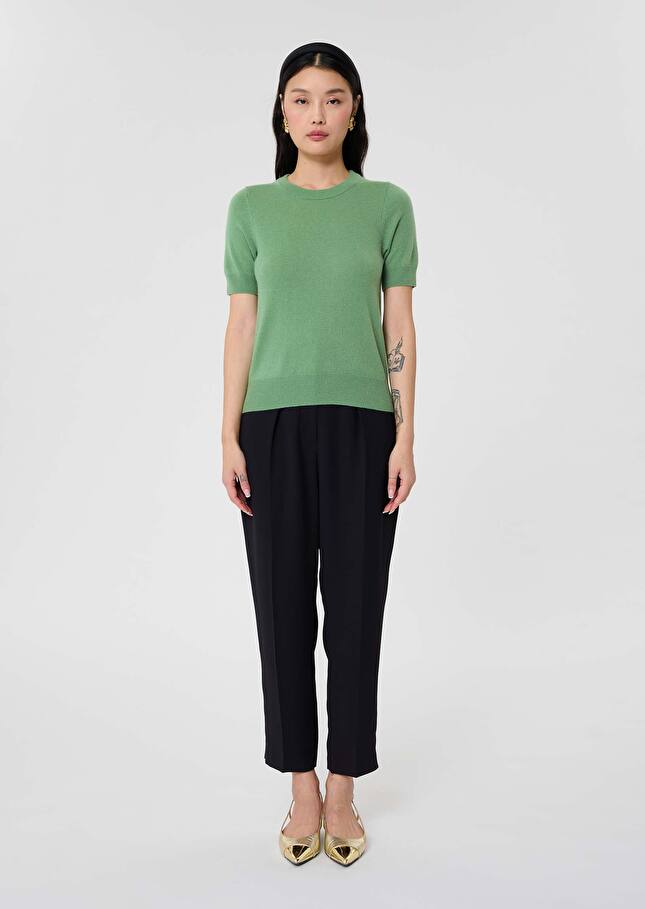 Green cashmere sweater Peer Almond TARA JARMON UK