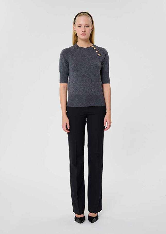 Grey wool sweater Pastelle Gray grey TARA JARMON UK