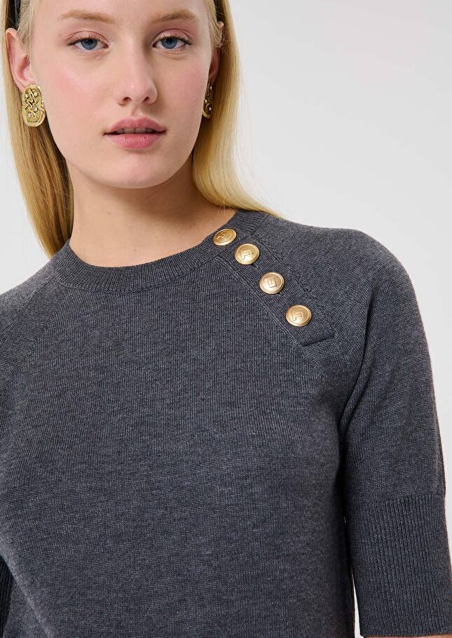 Grey wool sweater Pastelle Gray grey TARA JARMON UK