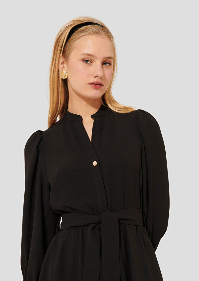 Black crepe dress Rivoltina Charcoal TARA JARMON UK