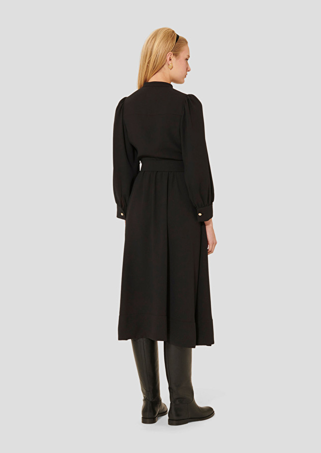 Black crepe dress Rivoltina Charcoal TARA JARMON UK