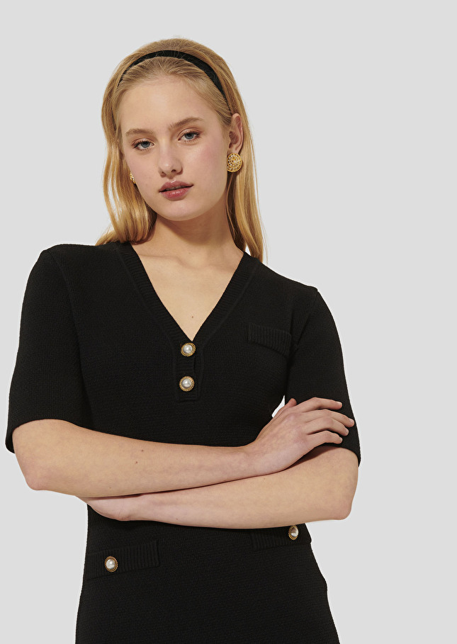 Black knitted dress Ruthie Charcoal TARA JARMON UK