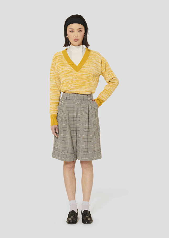 Grey glen plaid shorts Swan Charcoal TARA JARMON UK