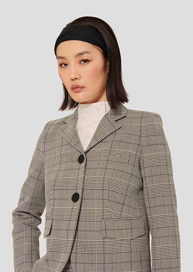 Grey glen plaid jacket Valensola Charcoal TARA JARMON UK