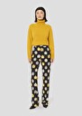 Black with flames print pants Paivan Charcoal TARA JARMON UK