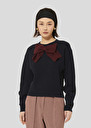 Midnight blue wool sweater Phoebe Night, Off-white TARA JARMON UK