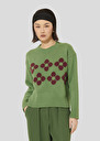 Green wool sweater Phelycia Cactus TARA JARMON UK