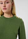 Green wool sweater Prunette Black, Cactus, Gray grey, Off-white TARA JARMON UK