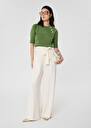 Green wool sweater Pastelle Black, Cactus, Gray grey, Off-white TARA JARMON UK