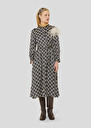 Midnight blue flower printed dress Rivoltina Cactus, Charcoal, Chocolate, Green, Night TARA JARMON UK