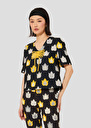 Black with flames print top Thylane Charcoal TARA JARMON UK