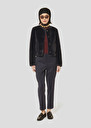 Midnight blue faux-fur jacket Venice Night TARA JARMON UK