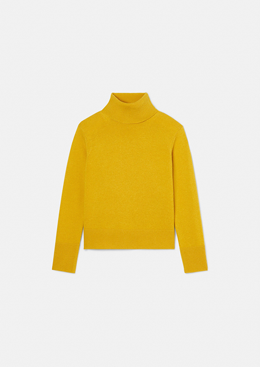 Yellow sweater in alpaca and merinos wool Palia Lemon yellow TARA JARMON UK