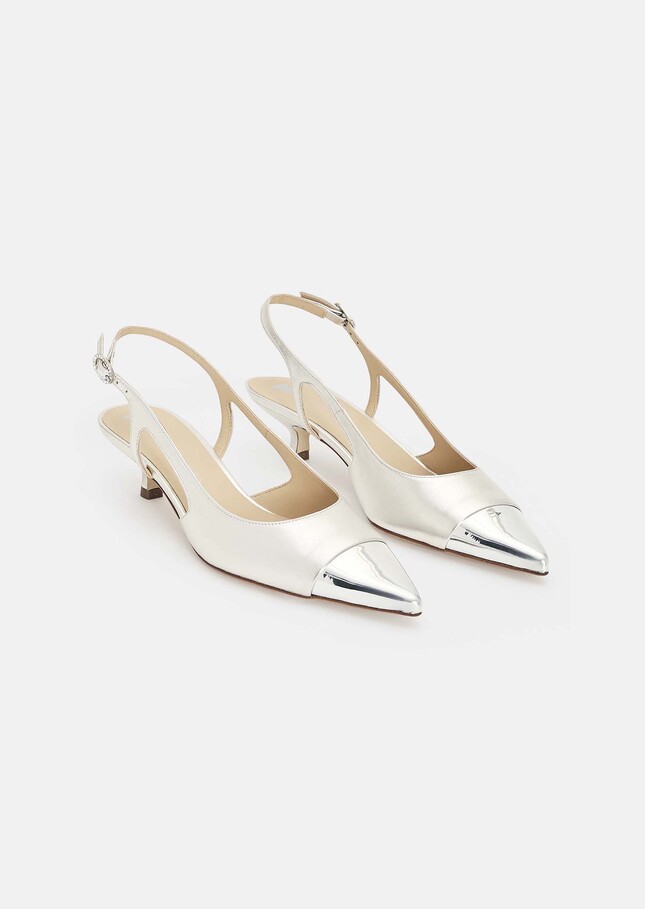 Kaia silver metallic leather loafers Argent TARA JARMON UK