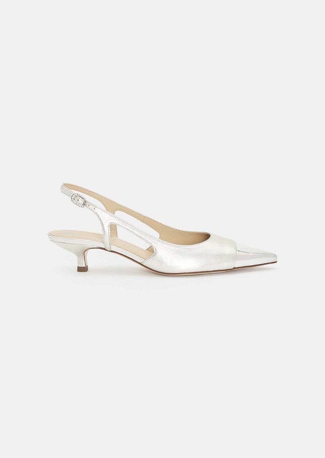 Kaia silver metallic leather loafers Argent TARA JARMON UK