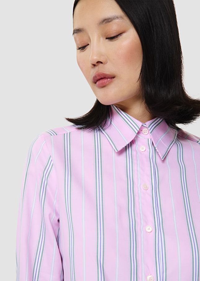 Charlot pink ribbed poplin shirt Blush TARA JARMON UK