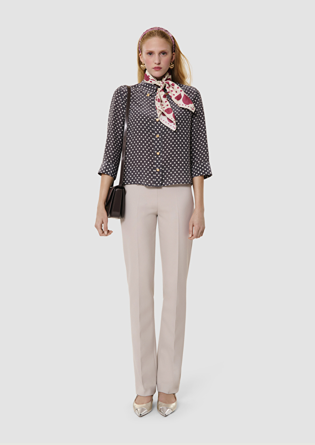 Charlot grey poplin shirt with white hearts Grey TARA JARMON UK