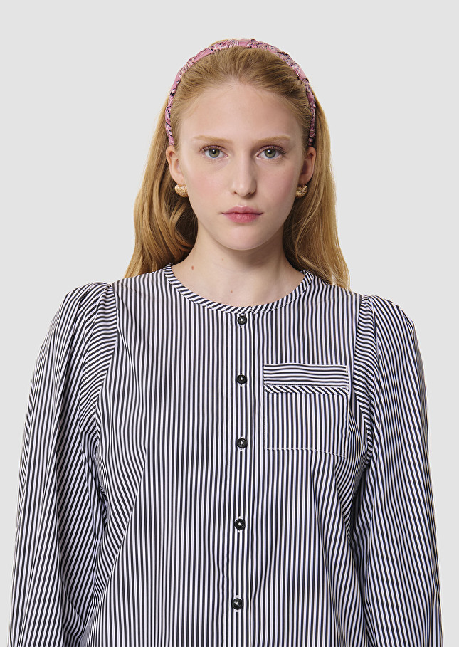 Candeur grey ribbed poplin shirt Charcoal TARA JARMON UK