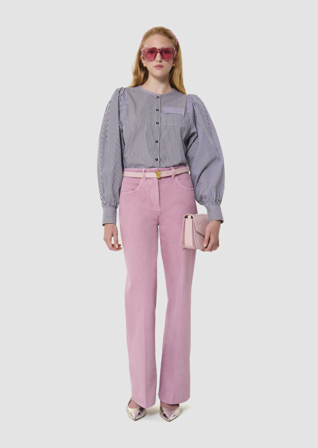 Candeur grey ribbed poplin shirt Charcoal TARA JARMON UK