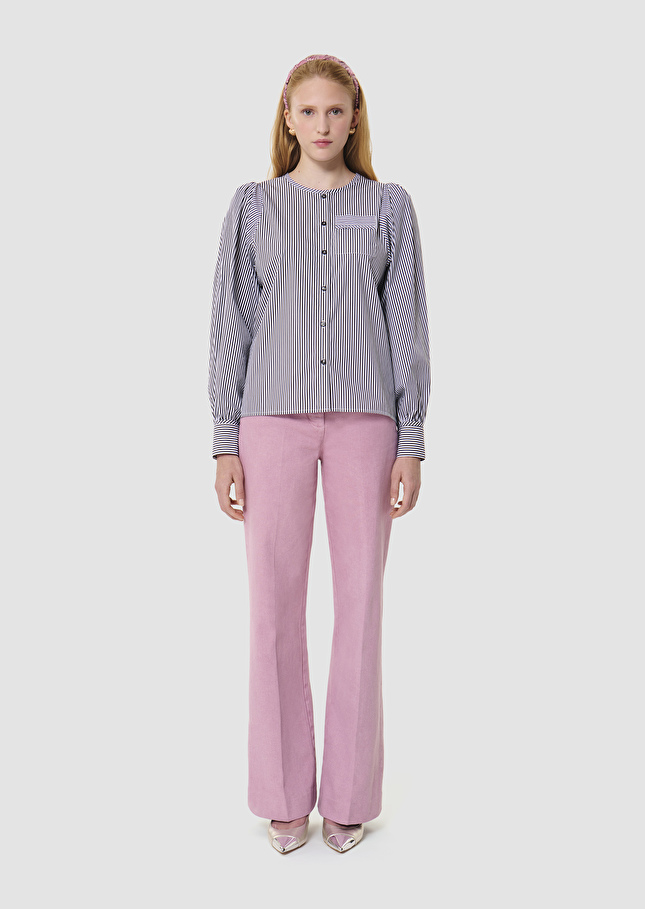 Candeur grey ribbed poplin shirt Charcoal TARA JARMON UK