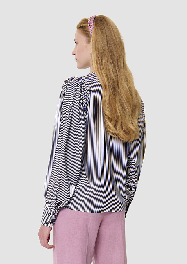 Candeur grey ribbed poplin shirt Charcoal TARA JARMON UK