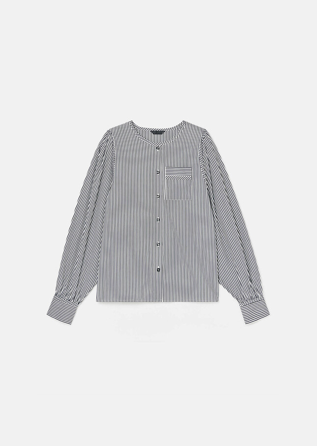 Candeur grey ribbed poplin shirt Charcoal TARA JARMON UK