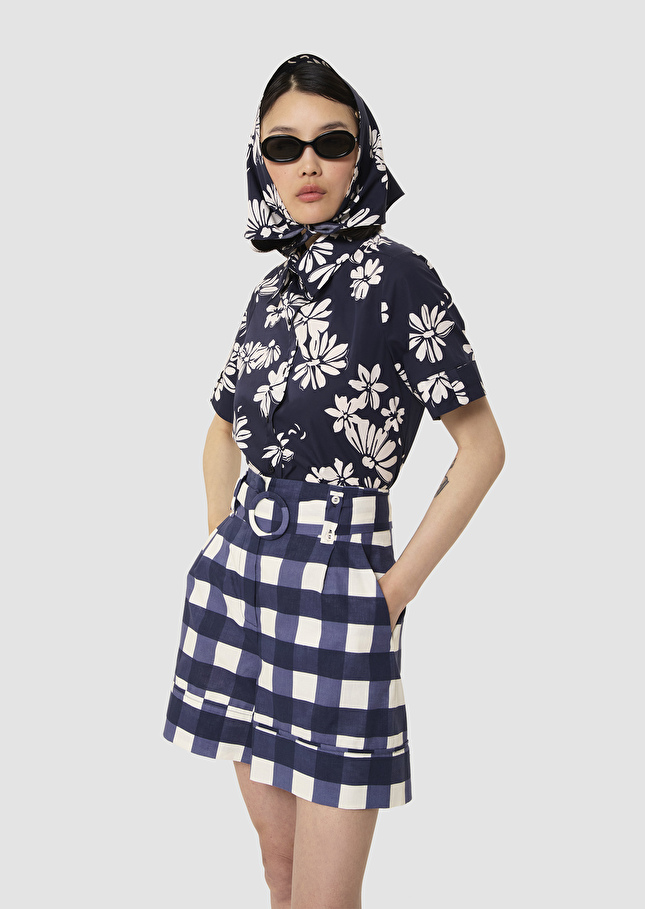 Charles midnight blue with a floral print Night TARA JARMON UK