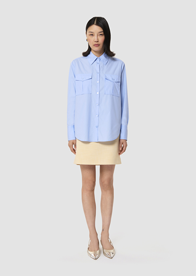 Cassandre blue poplin shirt Horizon TARA JARMON UK