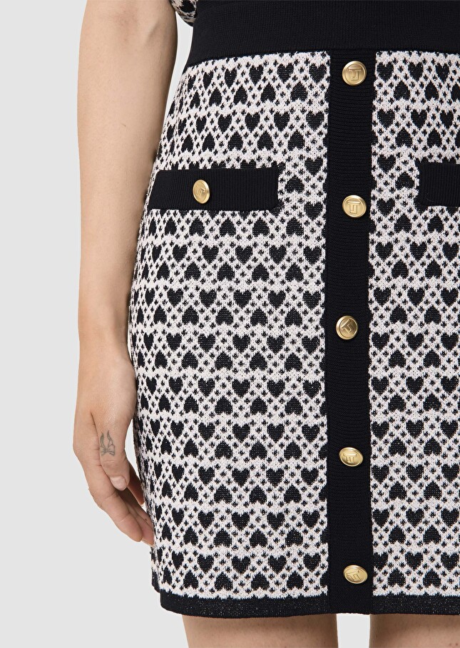 Jani ecru cotton skirt with mini heart print Craie TARA JARMON UK