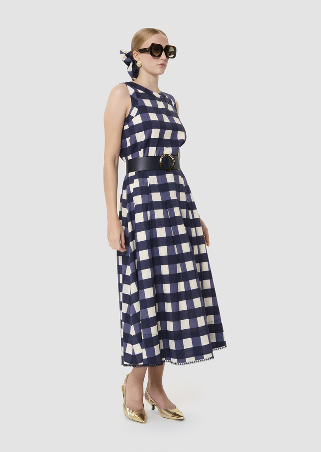 Javoue midnight blue gingham skirt Night TARA JARMON UK