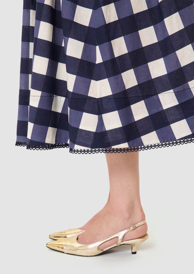 Javoue midnight blue gingham skirt Night TARA JARMON UK