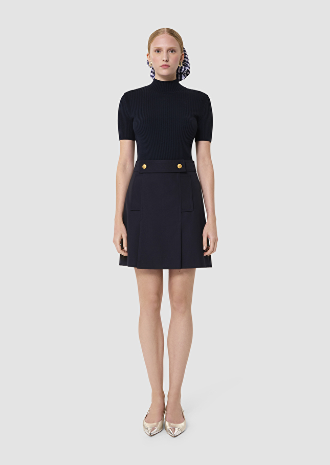 Jimmy midnight blue tailored wool skirt Night TARA JARMON UK