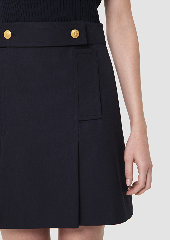 Jimmy midnight blue tailored wool skirt Night TARA JARMON UK