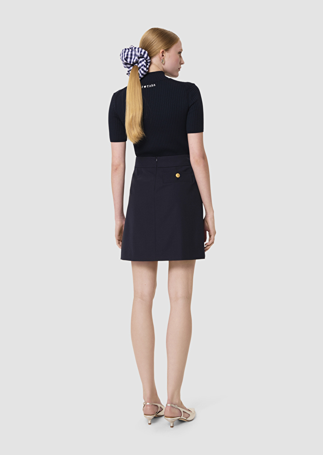 Jimmy midnight blue tailored wool skirt Night TARA JARMON UK