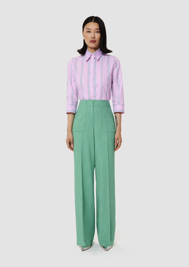Pan green in flammed fabric Green TARA JARMON UK