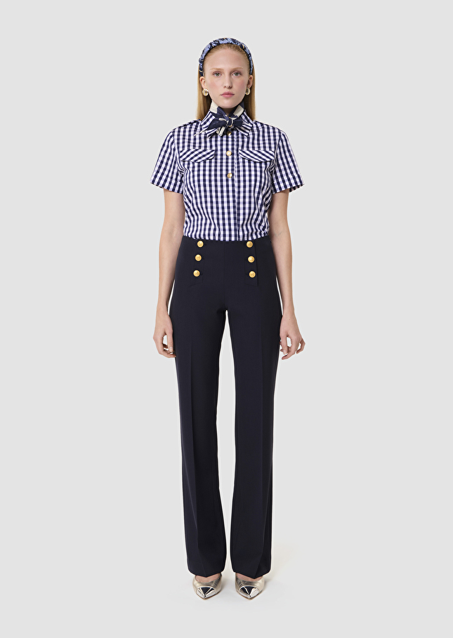 Pepino midnight blue tailored wool pants Night TARA JARMON UK