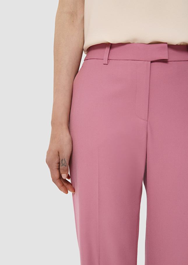 Poupee rose tailored wool pants Rosewood TARA JARMON UK