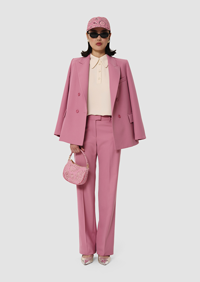Poupee rose tailored wool pants Rosewood TARA JARMON UK